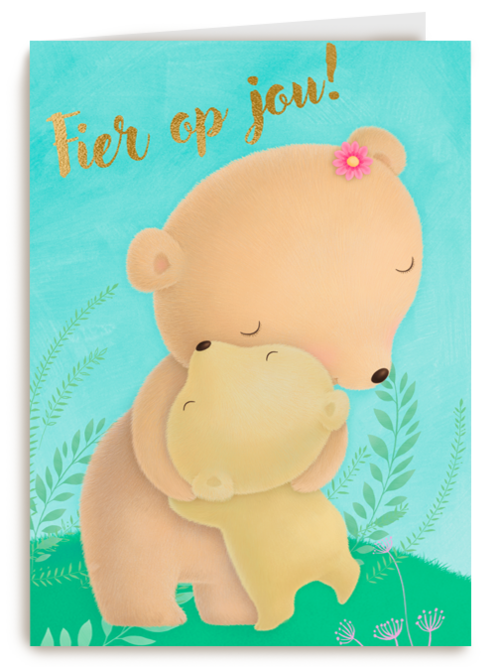 Kaart | Hallmark | Compliment | Fier Op Jou Met Knuffelende Beren