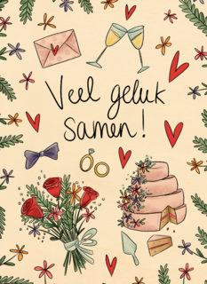 Trouwdagkaart Veel geluk samen Matia Studio