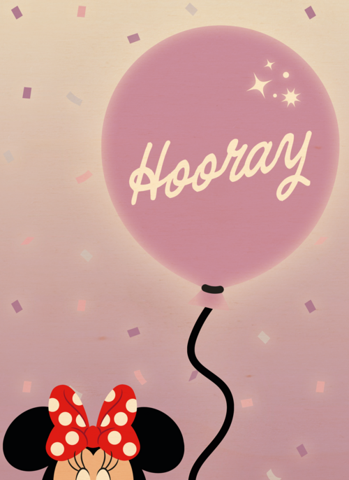 Disney Minnie Mouse verjaardagskaart Hooray