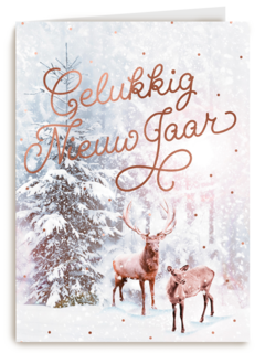 nieuwjaarskaart gelukkig nieuwjaar hert