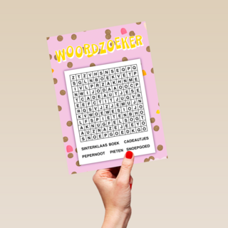 Sinterklaaskaart woordzoeker