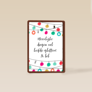 kerstkaart hip heerlijke dagen vol liefde glitters en lol