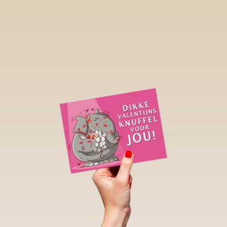 valentijnkaart dikke valentijnsknuffel voor jou