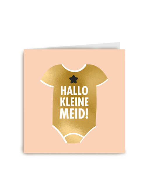 hallo kleine meid met je gouden romper