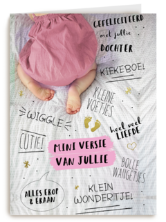 een mooie roze mini versie van jullie