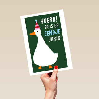Verjaardagskaart Er Is Er Eendje Jarig