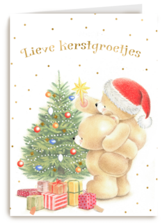 Kerstkaart foreverfriends kerstboom optuigen