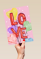 Liefde kaart Love ballonletters