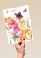voor de jarige gekleurde bloemen en vlinders