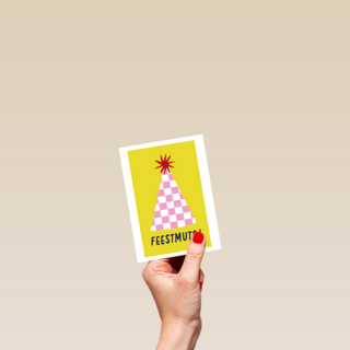 Verjaardagskaart Feestmuts