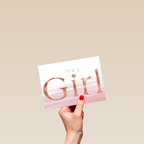its a girl with metallic text