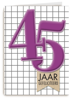 vijfenveertig paars ruitjes