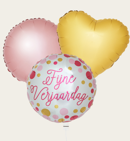 Ballonnentros Happy Birthday Roze Goud