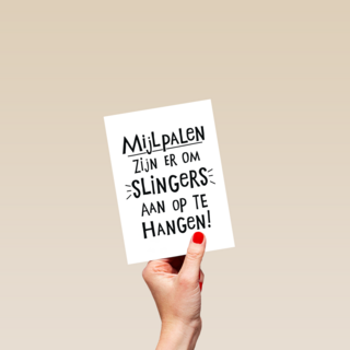 quote kaart mijlpalen zijn er om slingers aan op te hangen