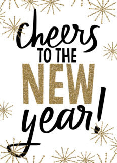 Ansichtkaart nieuwjaar cheers to the new year