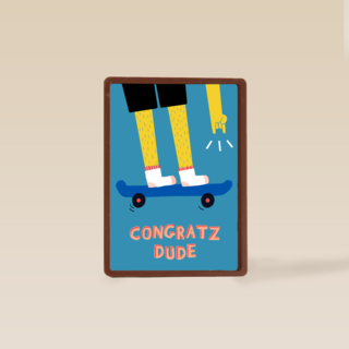 Verjaardagskaart skateboarder