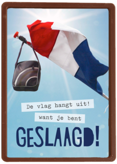 de vlag hangt uit geslaagd