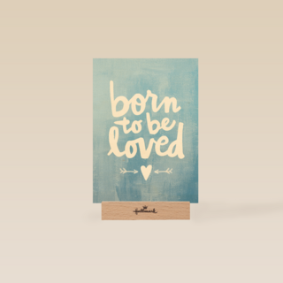 geboortekaartje born to be loved blauw