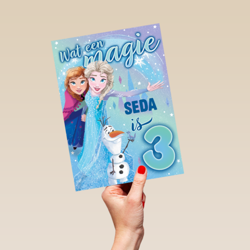 Wat een magie verjaardagskaart Frozen