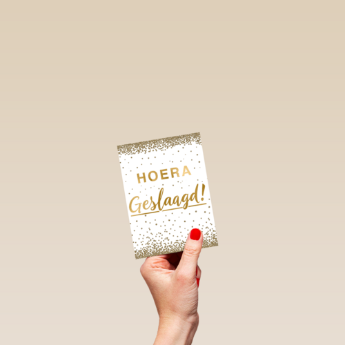 geslaagd kaart hoera geslaagd gouden letters