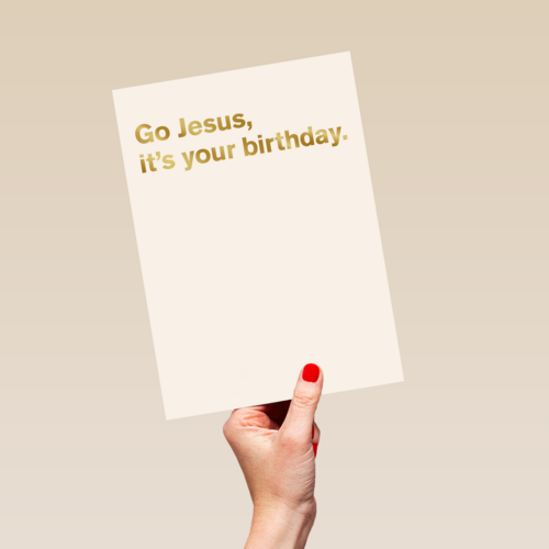 Kerstkaart grof birthday jesus