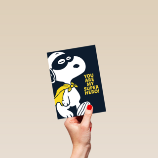 Snoopy complimentkaart you are my superhero