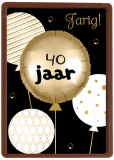 verjaardag kaart leeftijden 40 ballon