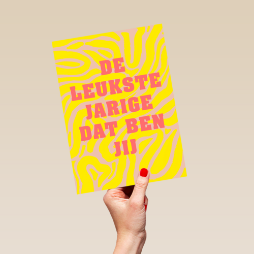 verjaardag kaart hip patroon de leukste jarige dat ben jij