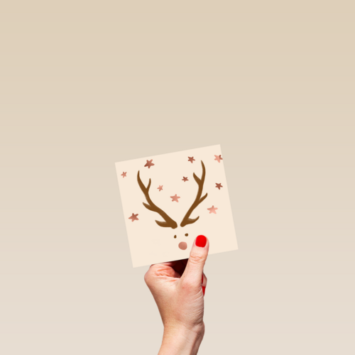 kerstkaart hip rudolph the red nose reindeer
