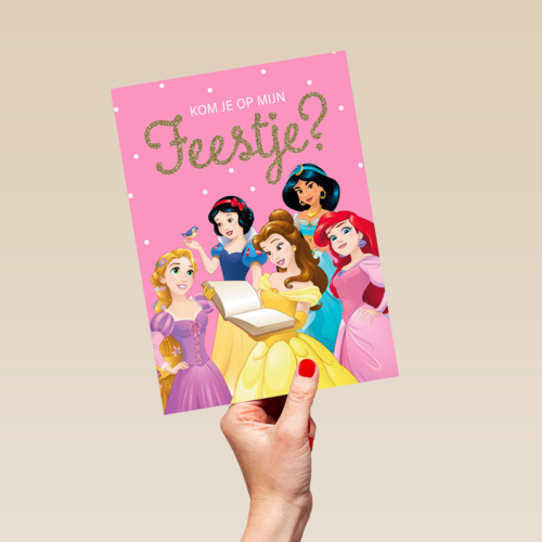 Uitnodiging kinderfeestje Disney prinsessen