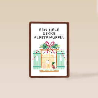 Kerstkaart hart onder de riem Een hele dikke kerstknuffel