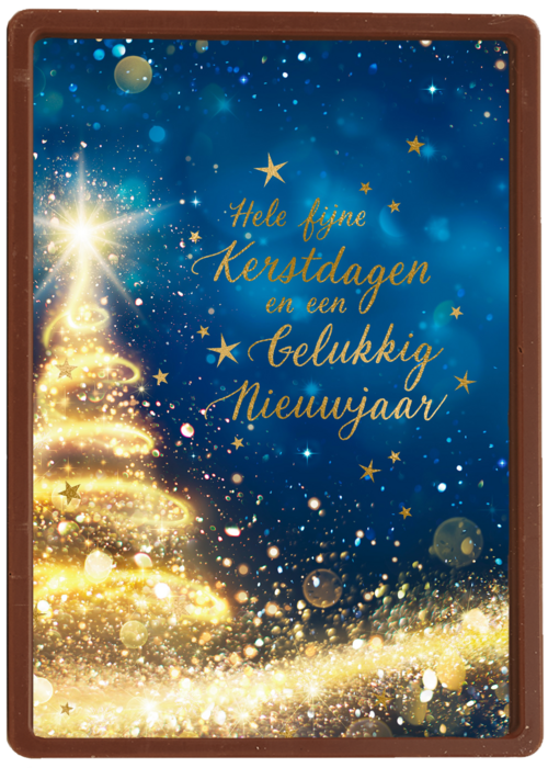 Kerstkaart zakelijk Kerstboom met lichtjes