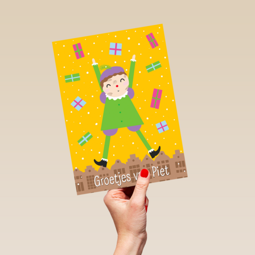 Sinterklaaskaart Groetjes van Piet
