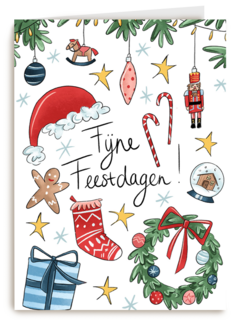 kerstkaart kerst items vrolijk design matia studio