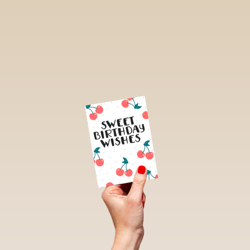 Verjaardagskaart tiener meisje Sweet birthday wishes kersen