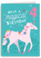 Verjaardagskaart unicorn met leeftijd