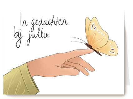 sterkte kaart vlinder in gedachten bij jullie