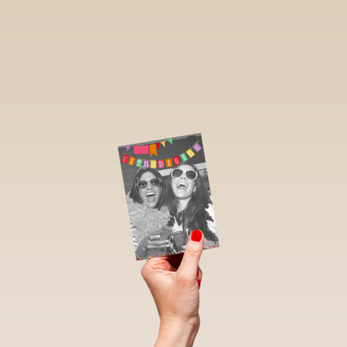 fotokaart uitnodiging vlaggetjes