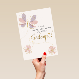 Gefeliciteerd gedoopt vlinder