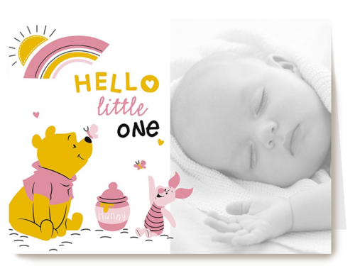 fotokaart hello little one winnie en knorretje