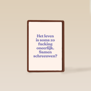 condoleance kaart andc het leven is soms zo fucking oneerlijk