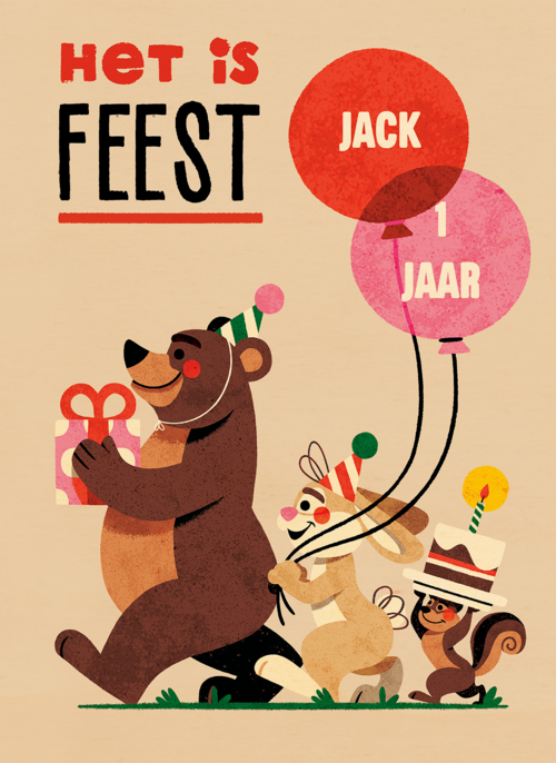 Houten Kaart Kaart Met Leeftijden | Houten Kaart Hallmark | Kaart Met Leeftijden | Folio Het Is Feest