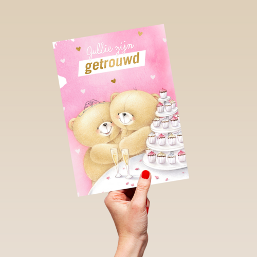Trouwkaart Forever Friends Jullie zijn getrouwd