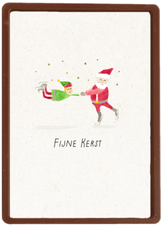 Kinderpostzegels Fijne Kerst schaatsen