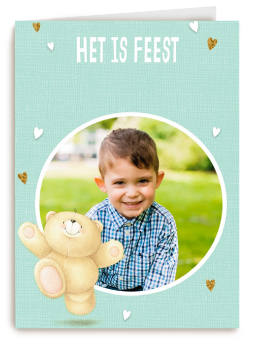 het is feest met een forever friends fotokaart