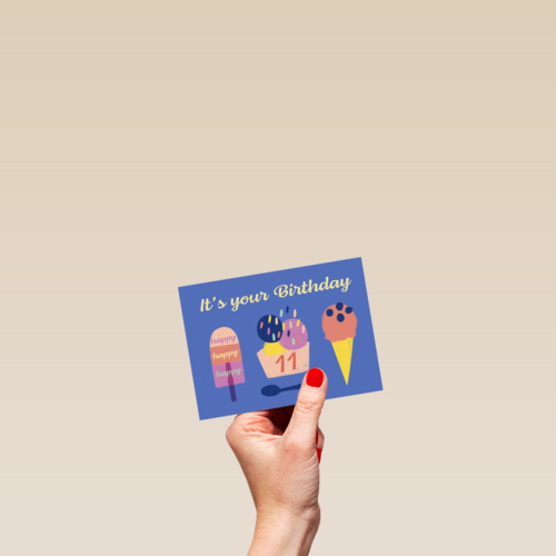 its your birthday with ice cream