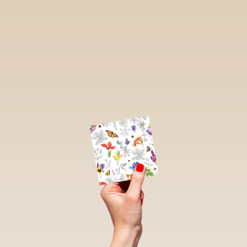 Kaart flowers by Marjolein Bastin Blanco bloemen en vlinders