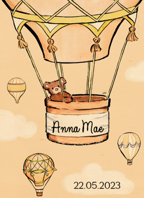 Geboorte felicitatie ballon met beer