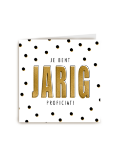 je bent jarig met gouden proficiat
