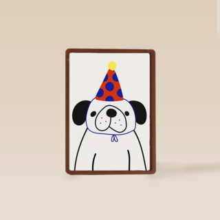 Dog with a party hat
